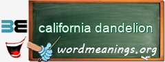 WordMeaning blackboard for california dandelion